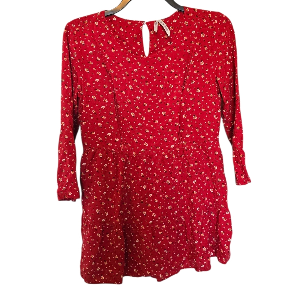 Seraphine Red Floral Maternity Blouse Size 4